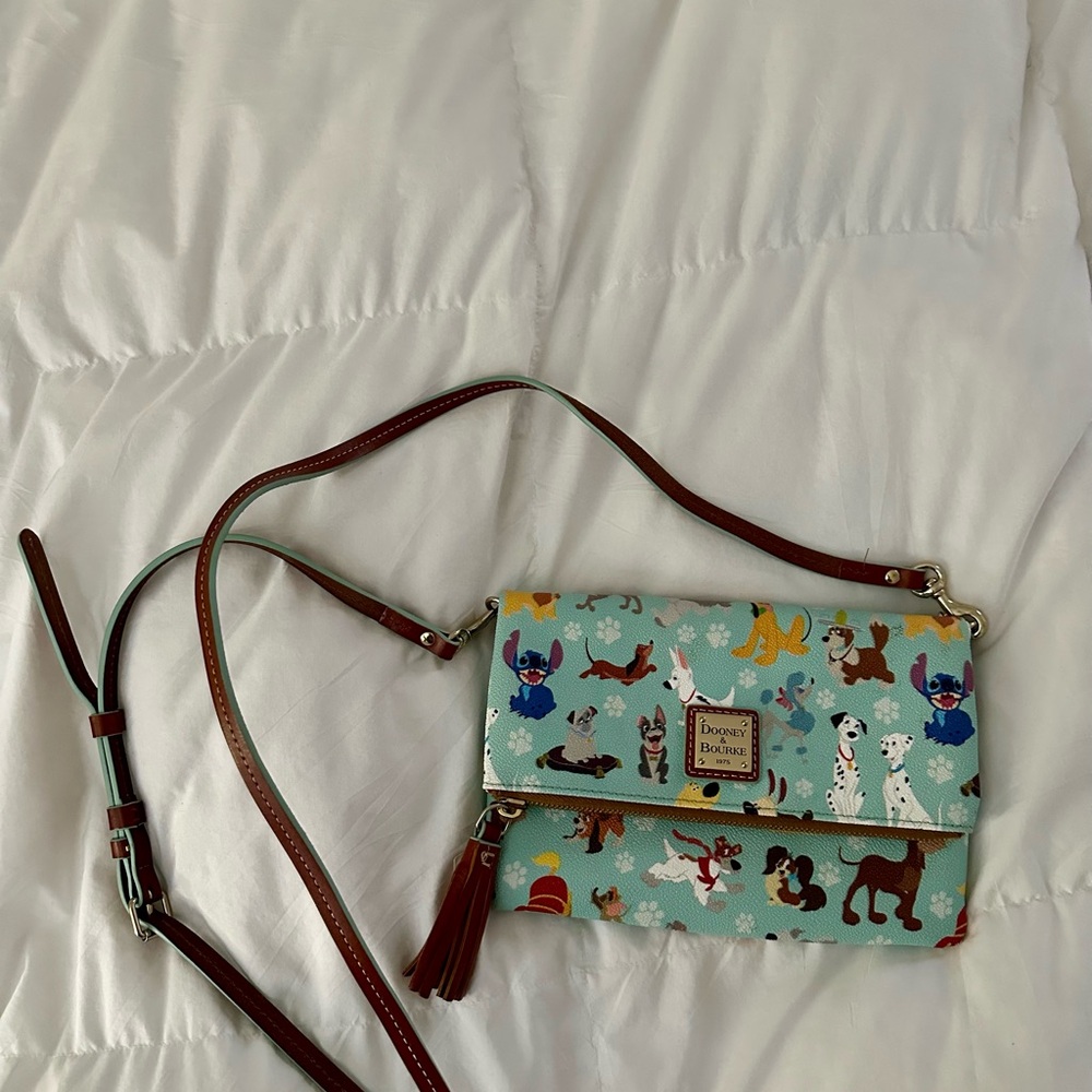 Dooney & Bourke Blue and Brown Crossbody Bag
